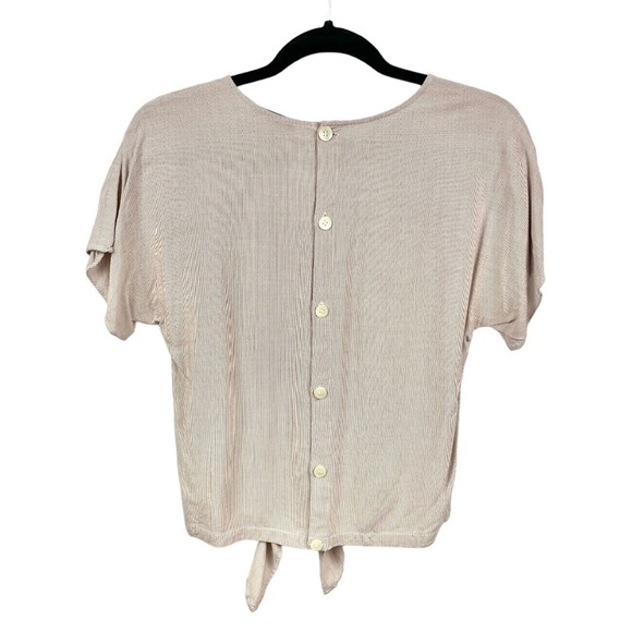 Madewell Striped Button-Back Short Sleeve T with Knot Tie Front Size S - Picture 5 of 8